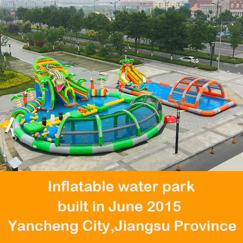 Large inflatable water park