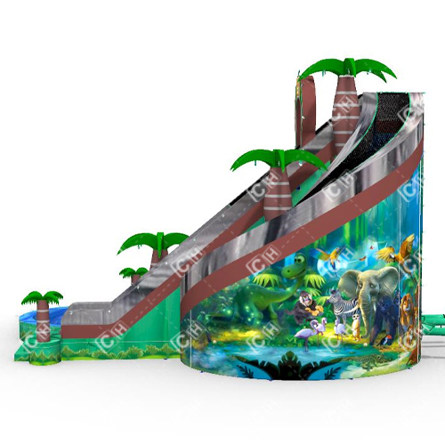 CH Modern Design Giant Forest Spiral Inflatable Water Slide With Pool