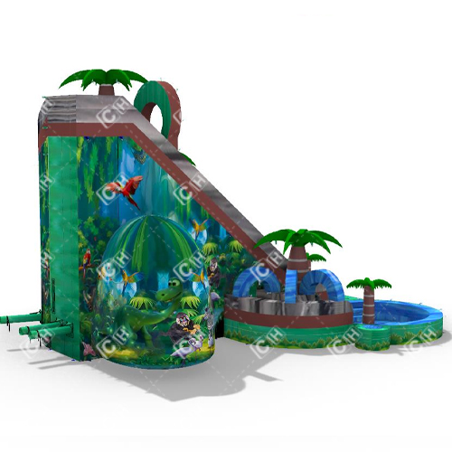 CH Modern Design Giant Forest Spiral Inflatable Water Slide With Pool