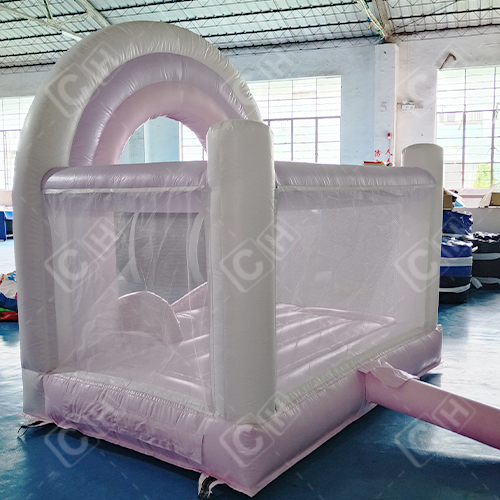 CH Cute Romantic Pink Inflatable Wedding Bouncer White Inflatable Bouncer For Events