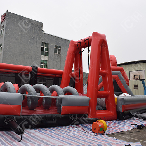 CH Large Red And Balck Inflatables Pvc Radical Run Obstacle Course Inflatable Obstacle Course For Sale