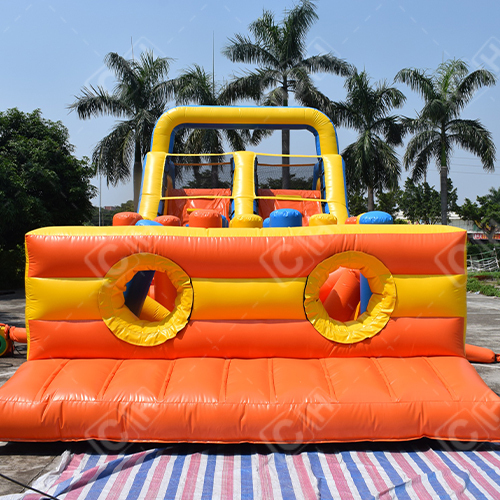 CH Crazy Outdoor Obstacle Course With Dry Slide Challenging Inflatable Sport Game Party Jumping Bouncy Slide Obstacle Course