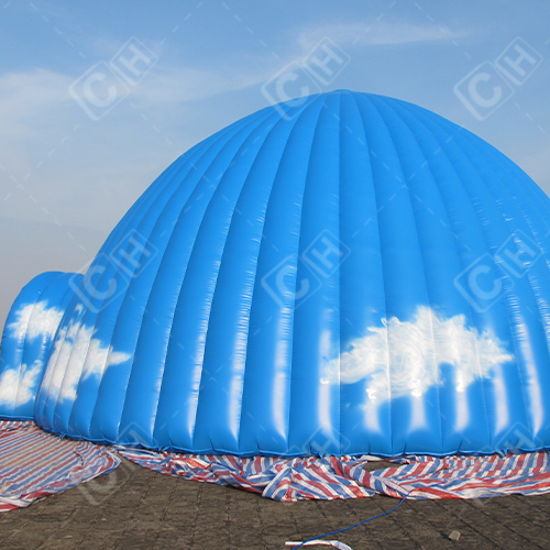 CH Giant Blue And White Inflatable Dome Tent With LED Light Inflatable Party Tent For Sale