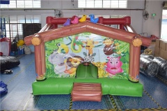 CH Suitable For Children To Play Bounce Toy Pool With Blower Double-layer Inflatable Bounce House Bounce Dry Slide Jump For Party