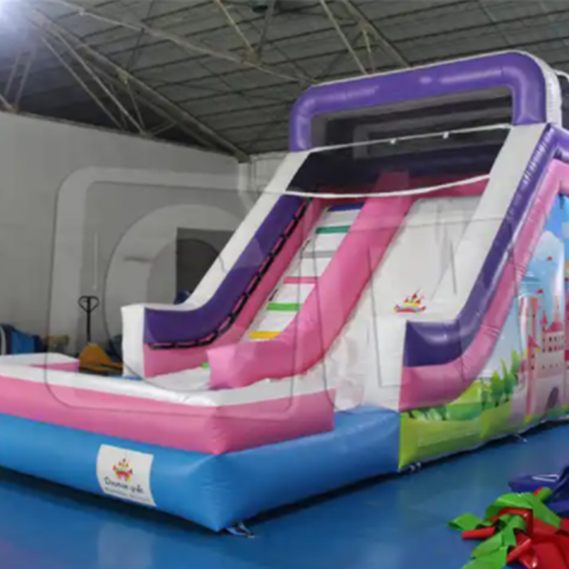 CH Indoor Inflatable Princess Castle Slide For Girl, Inflatable Water Slide With Pool For Summer