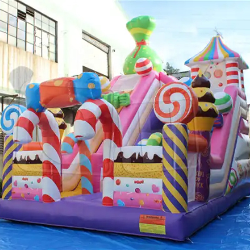 CH Candy Theme Inflatable Slide Bouncer For Kids,Dry Slide Inflatable Inflatable Slide Jump Castle For Adults