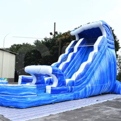 CH Summer Fast Delivery Inflatable Ocean Water Slide With Pool Inflatable Snow Wet Slide Bouncer For Kids