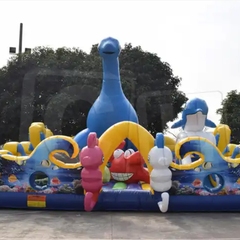 CH Inflatable Children Jumping Bouncy Castle Ocean Animals Inflatable Castle