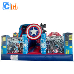 CH Commercial Inflatable Jumping Bouncer Dry Slide Play Equipment Fun City Inflatable Playground Bounce House Castle Combo For Kids