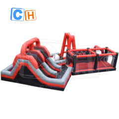 CH Large Red And Balck Inflatables Pvc Radical Run Obstacle Course Inflatable Obstacle Course For Sale