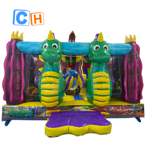 CH Ocean Theme Kids Jumping Castle Inflatable Dry Slide For Children And Adults,Jump House Castle Bounce House Inflatable