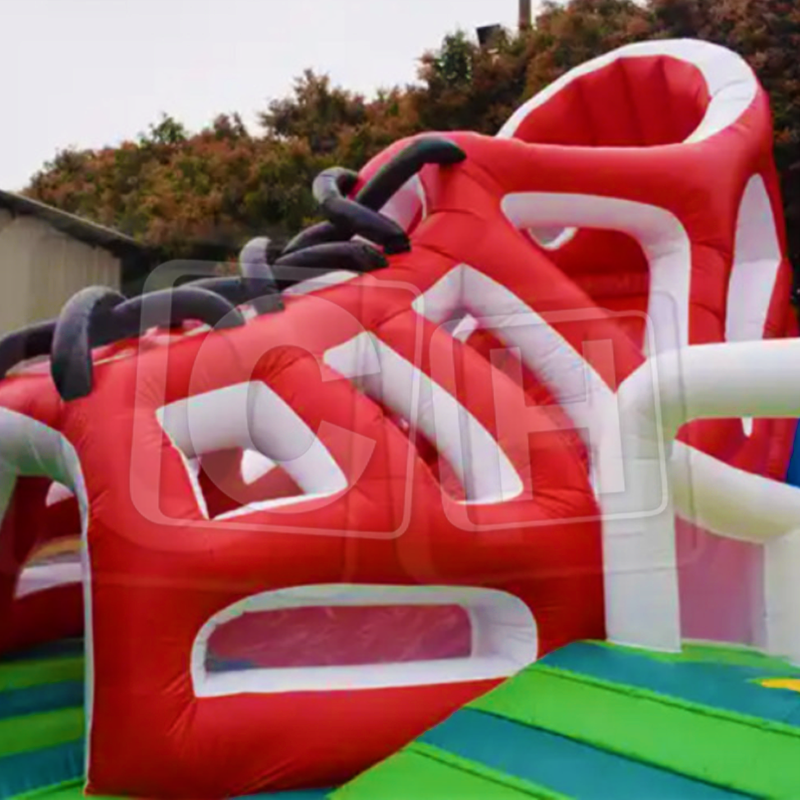 CH Commercial Inflatable Football Fun Factory Fun City Amusement Park Bouncy Jumping With Slide For Outdoor Play Ground