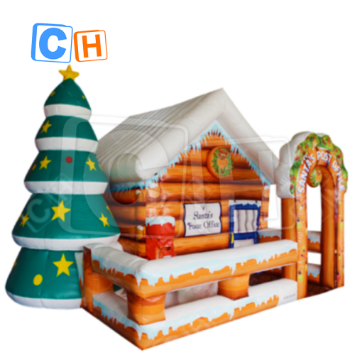 CH Christmas Post Office Inflatable Bouncer House Party Inflatable Christmas Bouncer