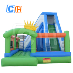 CH Colorful Design Inflatable Cartoon Bouncer With Slide,Inflatable Jungle Small Castle With Slide For Kids