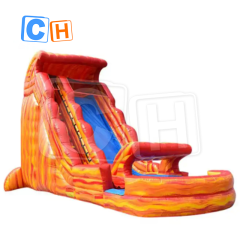 CH Outdoor Inflatable Water Slide With Pool For Adult, Inflatable Yellow Bouncy Slide For Summer