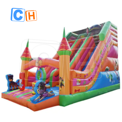 CH Cartoon Themed Inflatable Dry Slide 24.6x13.1ft Inflatable Dry Slide for Kids