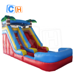 CH Summer Outdoor Kids Toboggan Gonflable Waterslide Jumpers Inflatable Backyard Inflatable Water Slide With Pool