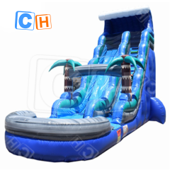 CH Palm Tree Theme Water Slide Backyard Kids Large Inflatable Water Slide Giant Pool Inflatable Water Slide For Adults