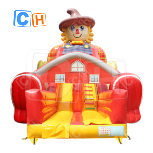 CH Giant Originality Design Orange And Yellow Farm Scarecrow Inflatable Slide