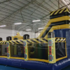CH Party Events Games Commercial Good Quality Kids robot theme Climbing Dry Slide Rental Inflatable Castle Bounce House Combo slide