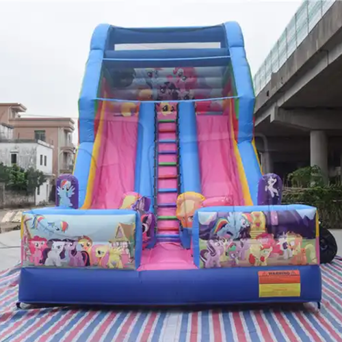 CH Commercial Colorful Cartoon Theme Good Quality Happy Bouncy Inflatable Jumping Dry Slide Customized Jumping Castle Dry Slide