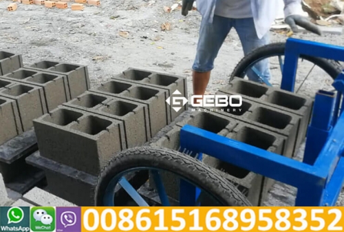 QT4 18 automatic cement concrete hollow block CHB machine in the Philippines, M9 cavity block machine
