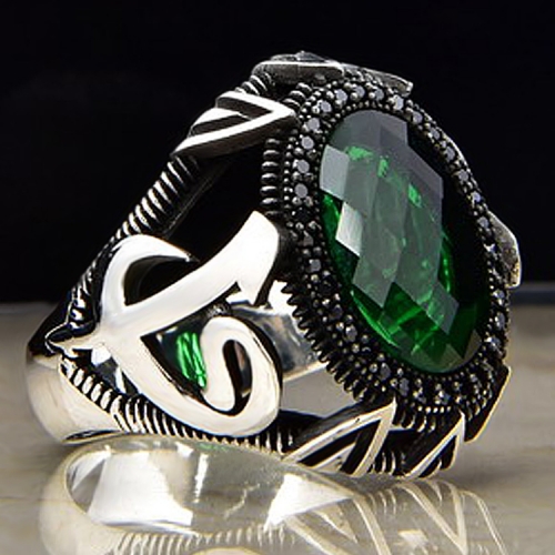 Vintage Ring jewelry Green Zircon Rings Big Stone Designs For Women Men jewelry