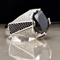 925 Sterling Silver square Men Ring Metal Jewelry Wholesale