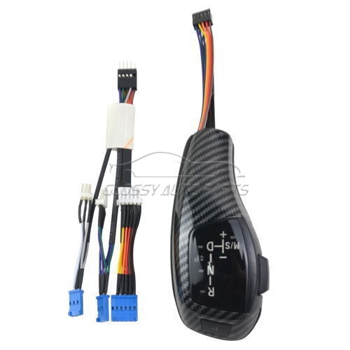 LED Gear Shift Knob Handle Color Carbon Fiber For BMW E46 E60 E61
