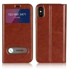 2 Windows Smart Flip Cover Case For iPhone X