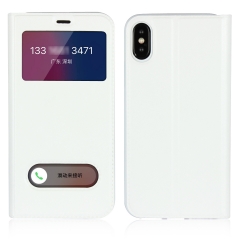 2 Windows Smart Flip Cover Case For iPhone X