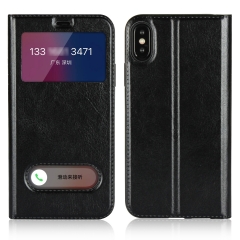 2 Windows Smart Flip Cover Case For iPhone X