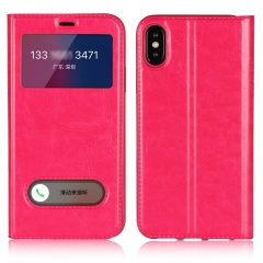 2 Windows Smart Flip Cover Case For iPhone X