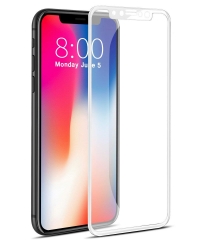 3D Curved Full Tempered Glass for iPhone X White Color