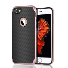 2 in1 Carbon fibre pattern TPU Hybrid Bumper Case for iPhone6/7/8/X