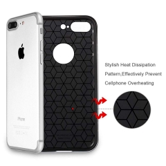 2 in1 Carbon fibre pattern TPU Hybrid Bumper Case for iPhone6/7/8/X