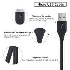 Textile Weaving Coating 2A USB Charging Cable