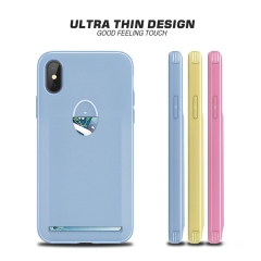 Ultrathin Card Holder TPU Case For iPhone X Samsung S9