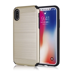 2 in 1 Metal Brushed Pattern Hybrid Phone Case