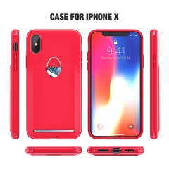 Ultrathin Card Holder TPU Case For iPhone X Samsung S9