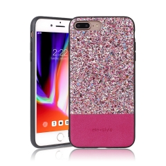 Blink Crystal Spliced PU Leather TPU Phone Case