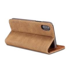 Grid Mesh Leather Pattern Card Slot Wallet Case