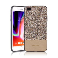 Blink Crystal Spliced PU Leather TPU Phone Case