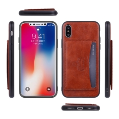 Leather Skin Magnetic Card Slot TPU Phone Case