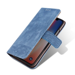 Grid Mesh Leather Pattern Card Slot Wallet Case