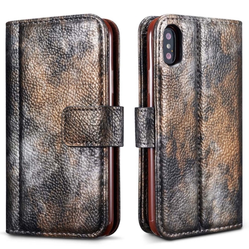 Forest Style Painted Billfold Card Slot Wallet Leather Case