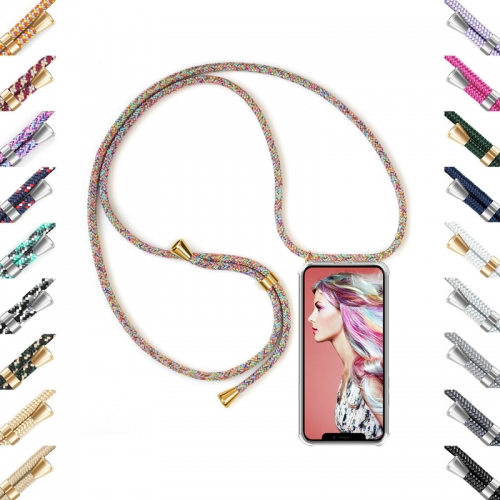 Transparent TPU Necklace Phone Case with Cord Straps