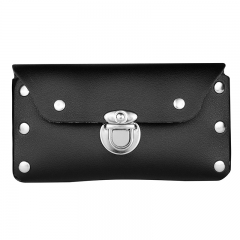 Retro PU Leather Waist Phone Pouch With Nail