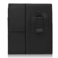 Cowskin PU Leather Flip Waist Phone Bag with Card Slots