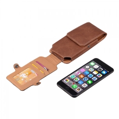 PU Leather Flip Waist Phone Bag with Card Slots